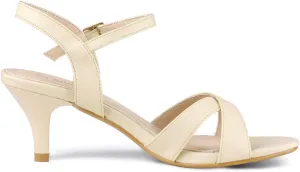 Allegra K Women's Cross Straps Kitten Heel Sandals