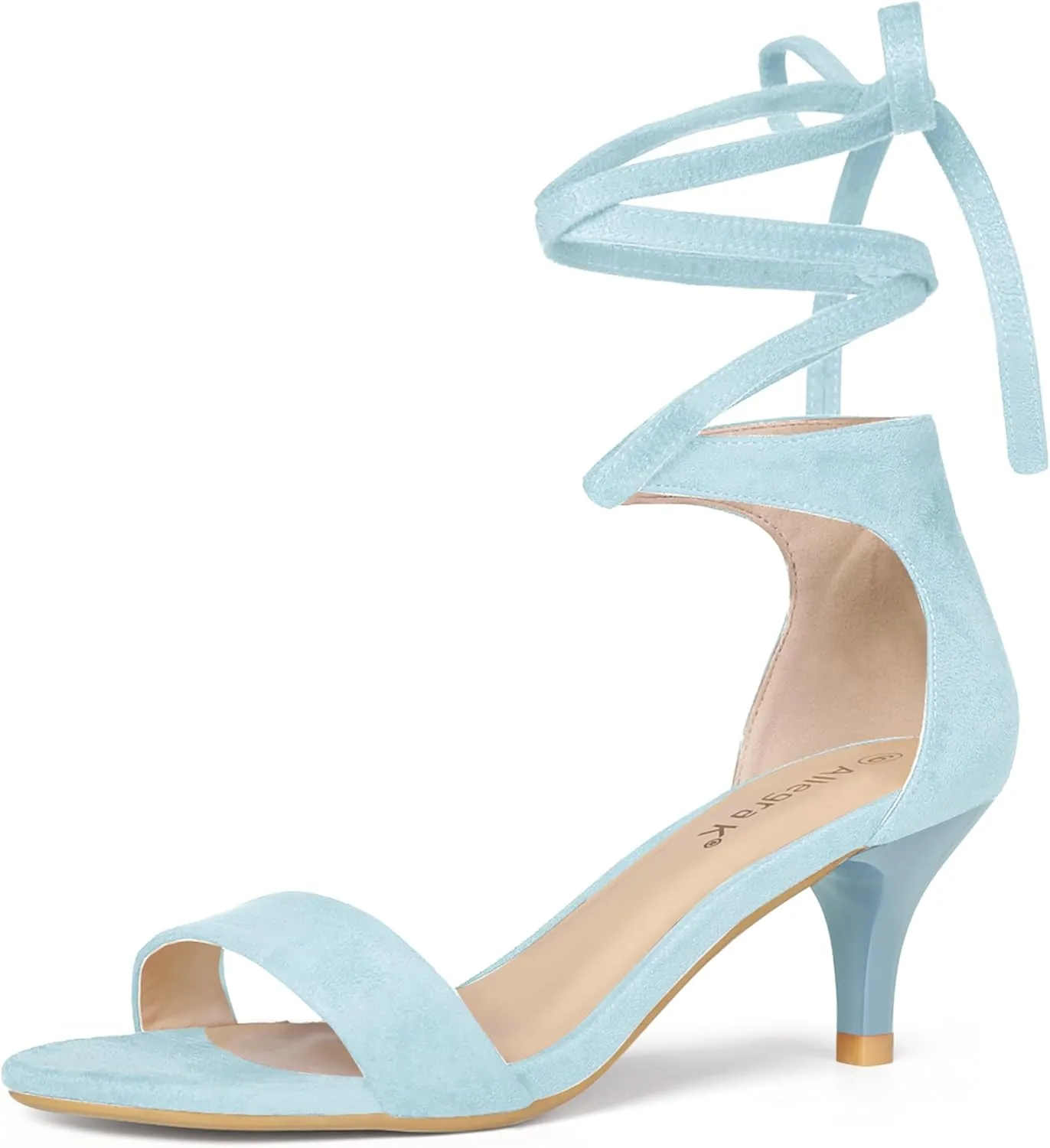 Allegra K Women's Kitten Heel Lace Up Sandals