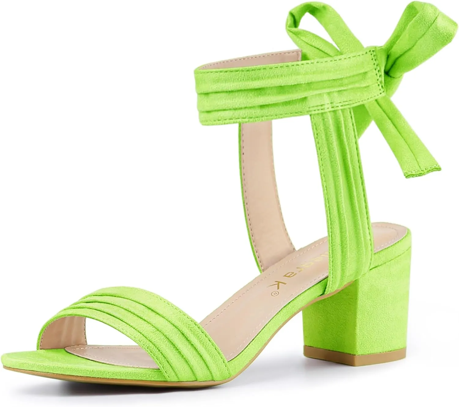 Allegra K Women's Open Toe Ankle Tie Back Block Heels Sandals