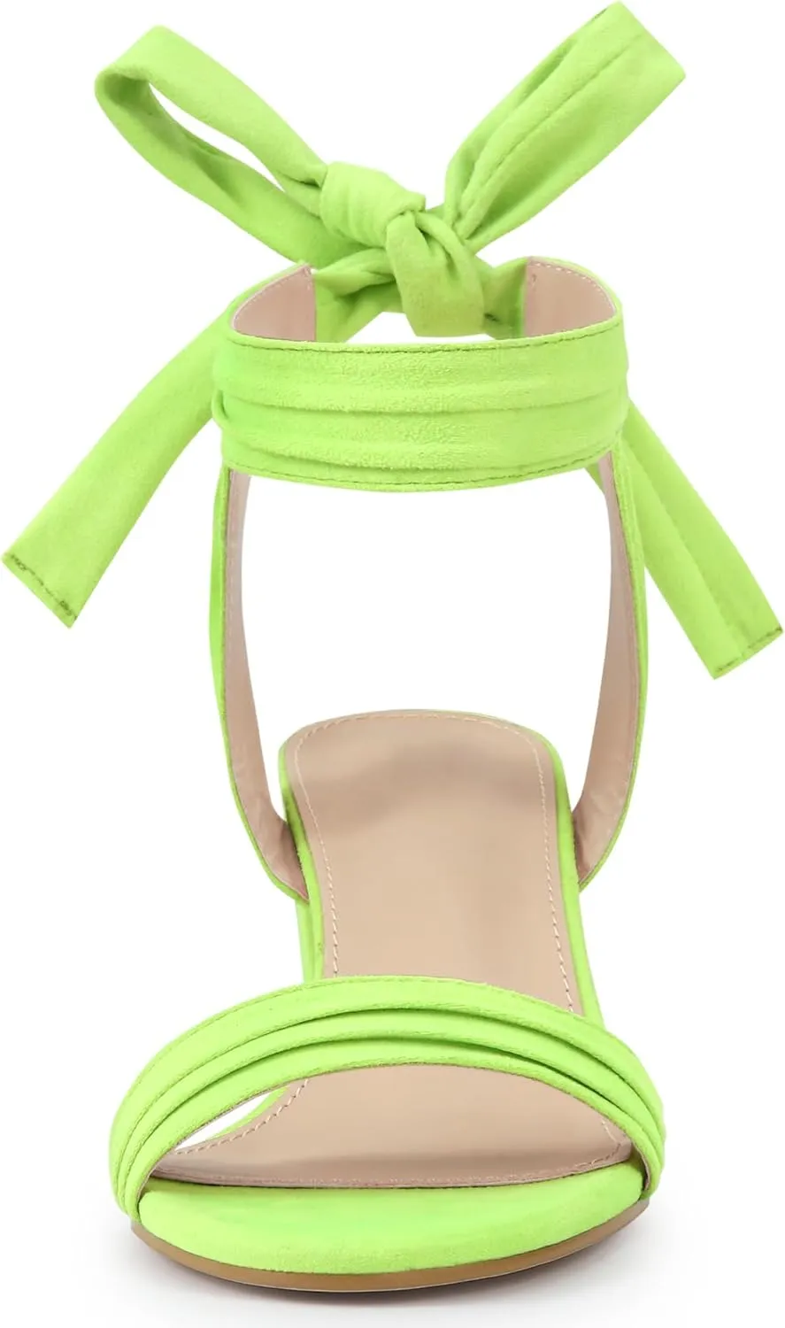 Allegra K Women's Open Toe Ankle Tie Back Block Heels Sandals