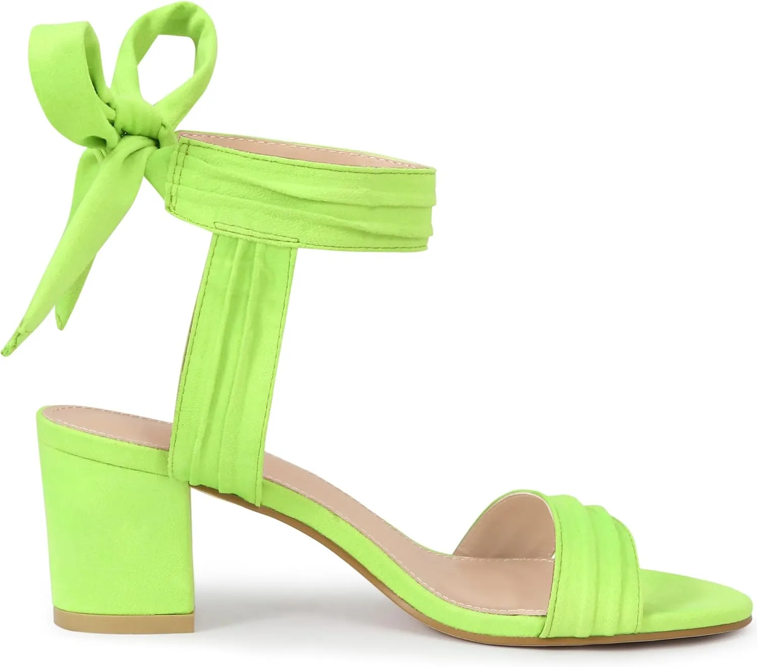 Allegra K Women's Open Toe Ankle Tie Back Block Heels Sandals