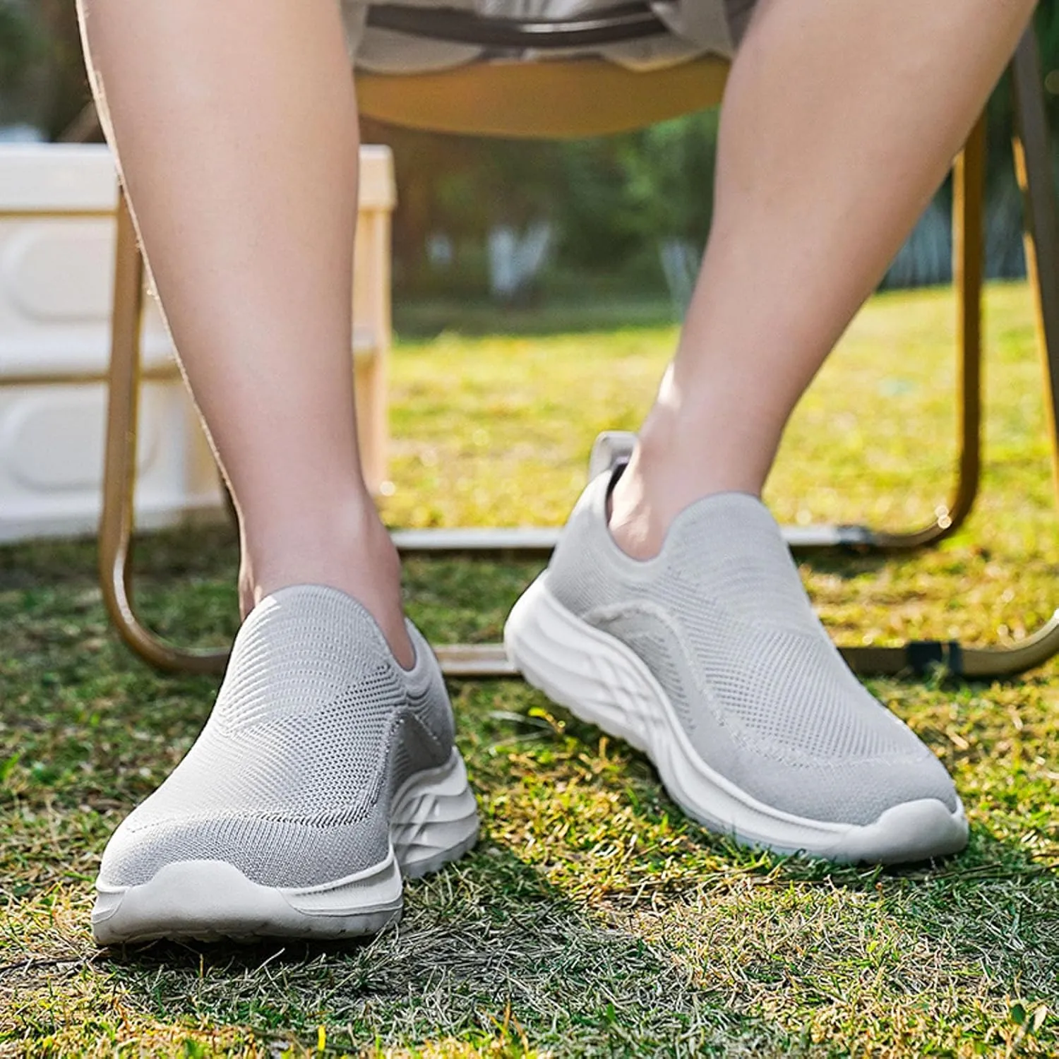 Arch Support Sports Shoes for Men Lightweight Cushion Sneaker Convenient Slip On Shoes Mens Sneaker Socks Low Cut