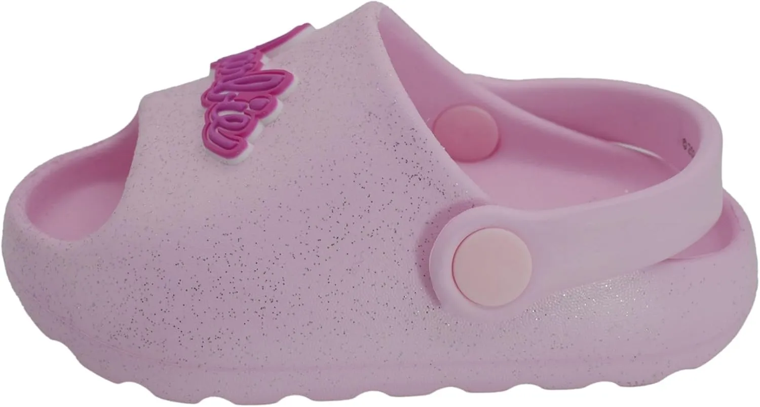 Barbie Toddler Girls' Cloud Slides - Cute & Comfy Slip-On Sandals for Summer, Pool, or Beach