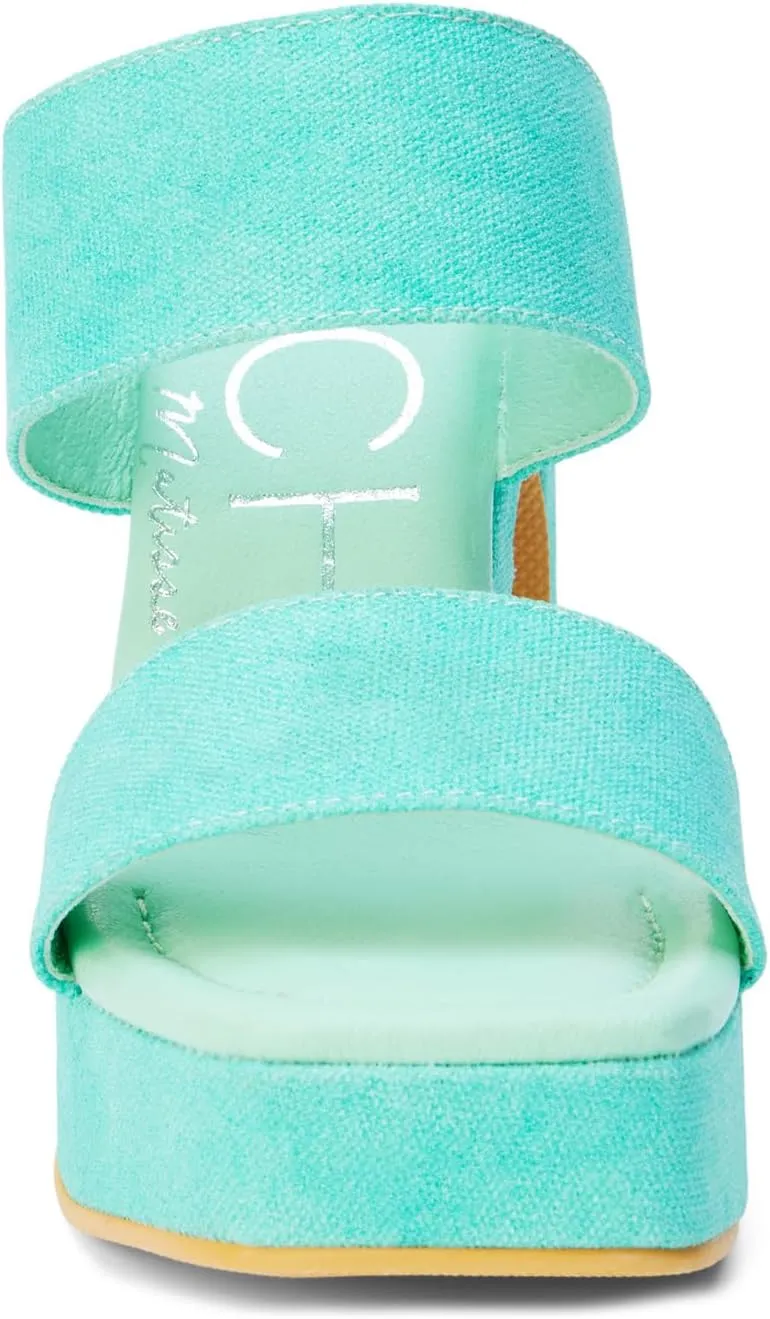 BEACH by Matisse Womens Gem Platform Block Casual Sandals Casual High Heel 3" & Up - Blue