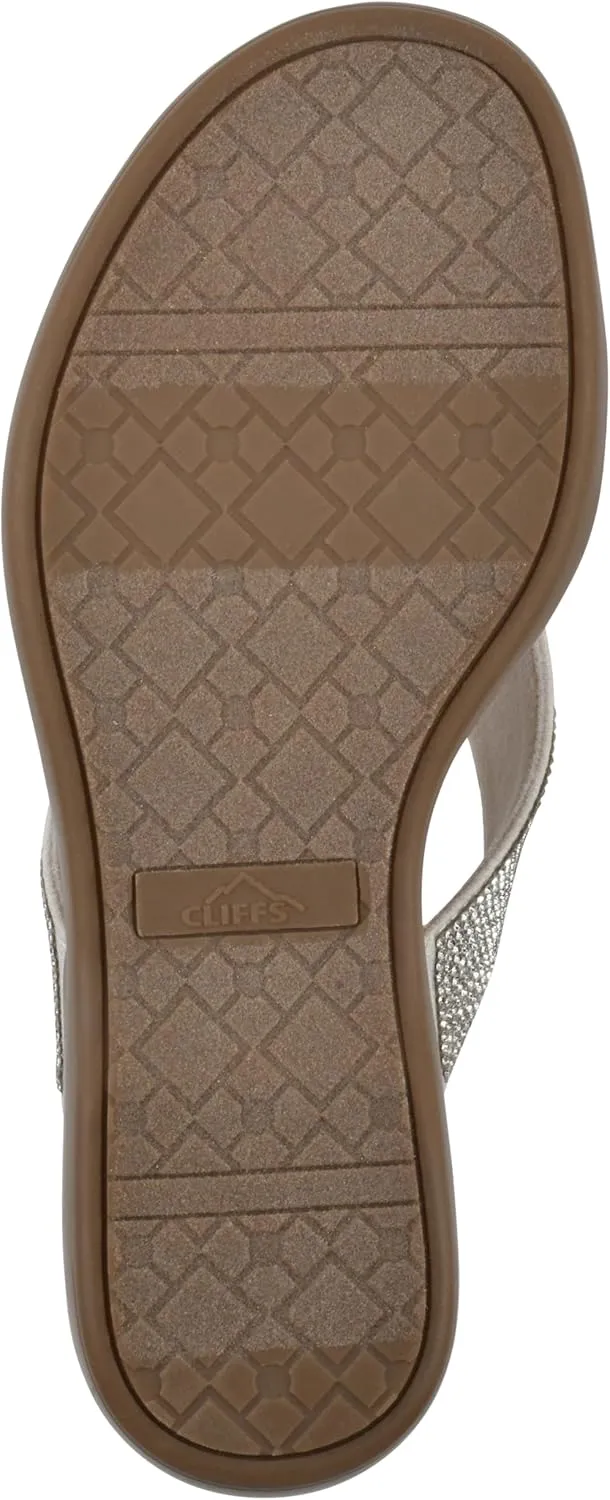 CLIFFS BY WHITE MOUNTAIN Women's Becharm Rhinestoned Thong Sandal