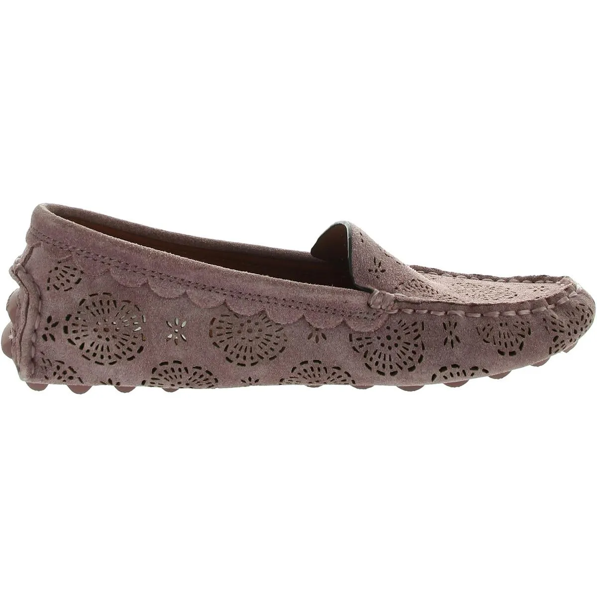Coach Womens Perforated Faux Suede Flat Shoes