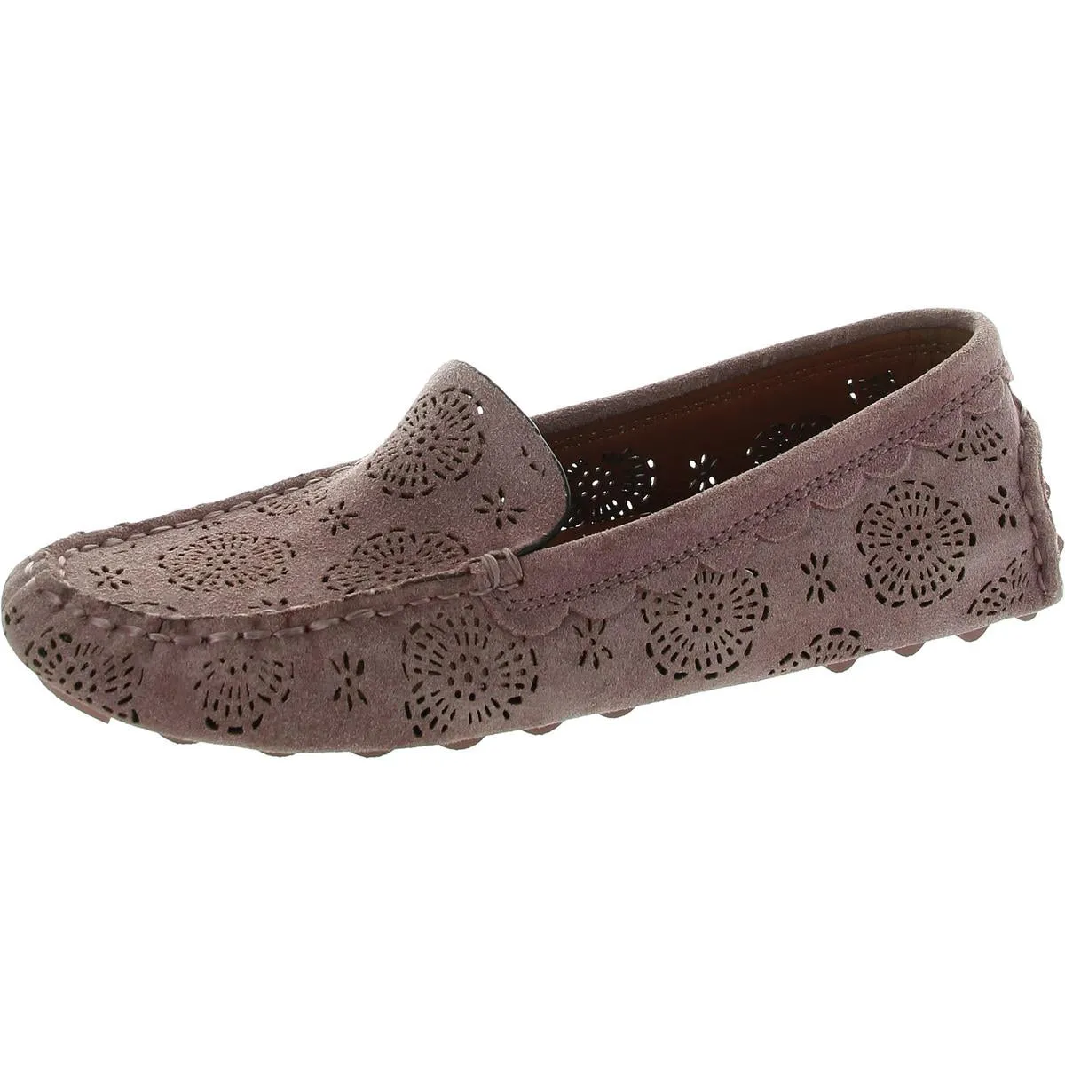 Coach Womens Perforated Faux Suede Flat Shoes