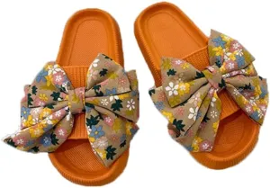 cute big bow sandals and slippers women's summer outdoor wear tide all-match word slippers non-slip thick-soled beach shoes