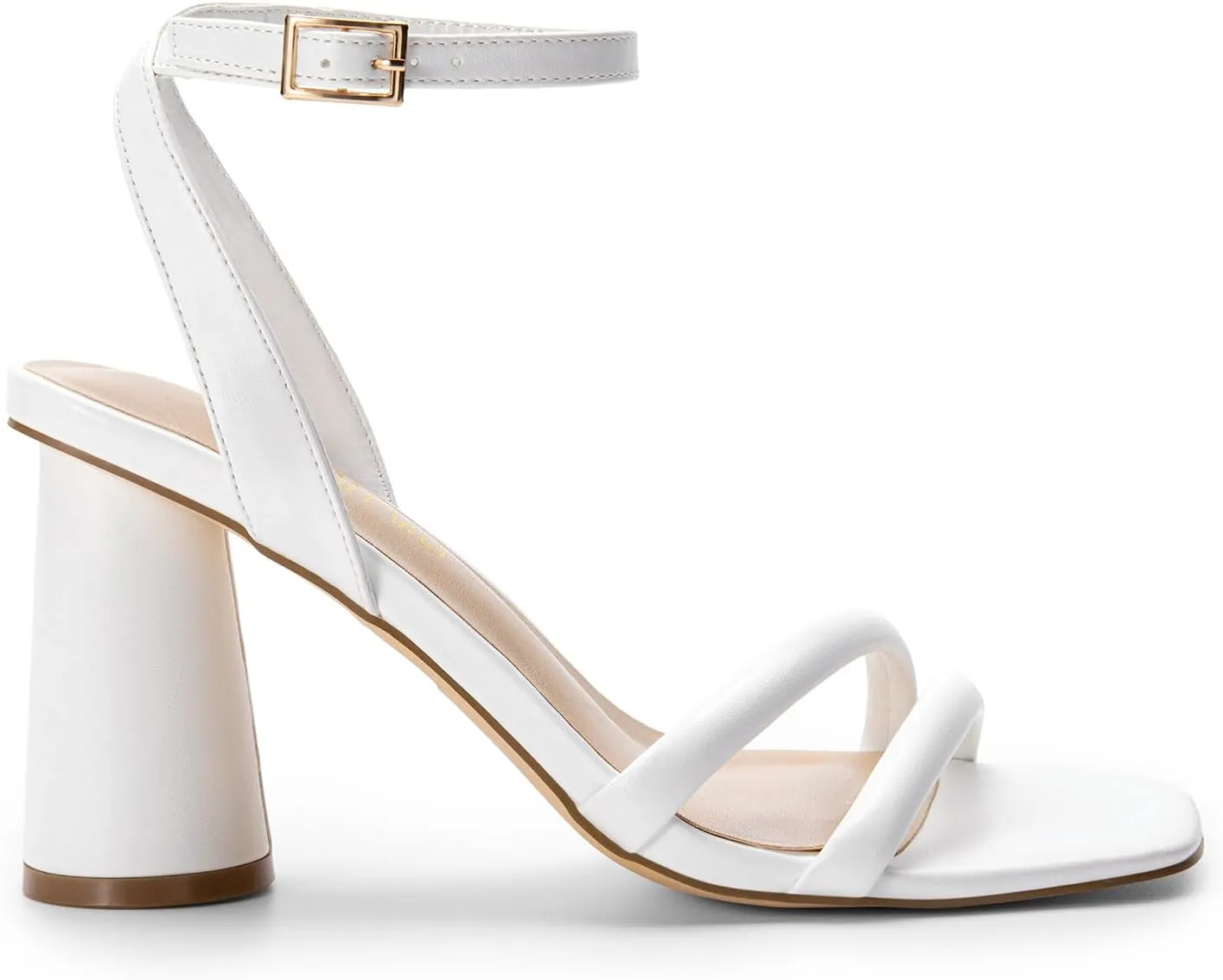 DREAM PAIRS Women's Strappy Round Heels Open Square Toe Ankle Strap Party Sandals Dress Shoes