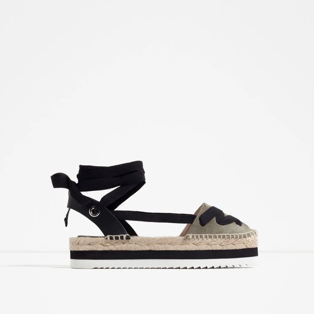 Eco-friendly technology ESPADRILLES Anniversary sale LEATHER LACE-UP