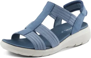 Flexus Women's CARDONA Ankle Strap Sandals – Comfortable Multi-Strap Design with Arch Support and Shock-Absorbent Outsole
