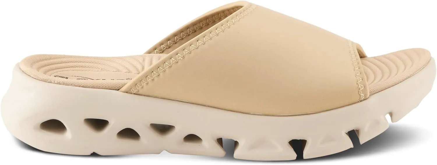 Flexus Women's HALEY Slides – Lycra Slip-On Sandals with Cushioned Footbed and Sporty EVA Outsole