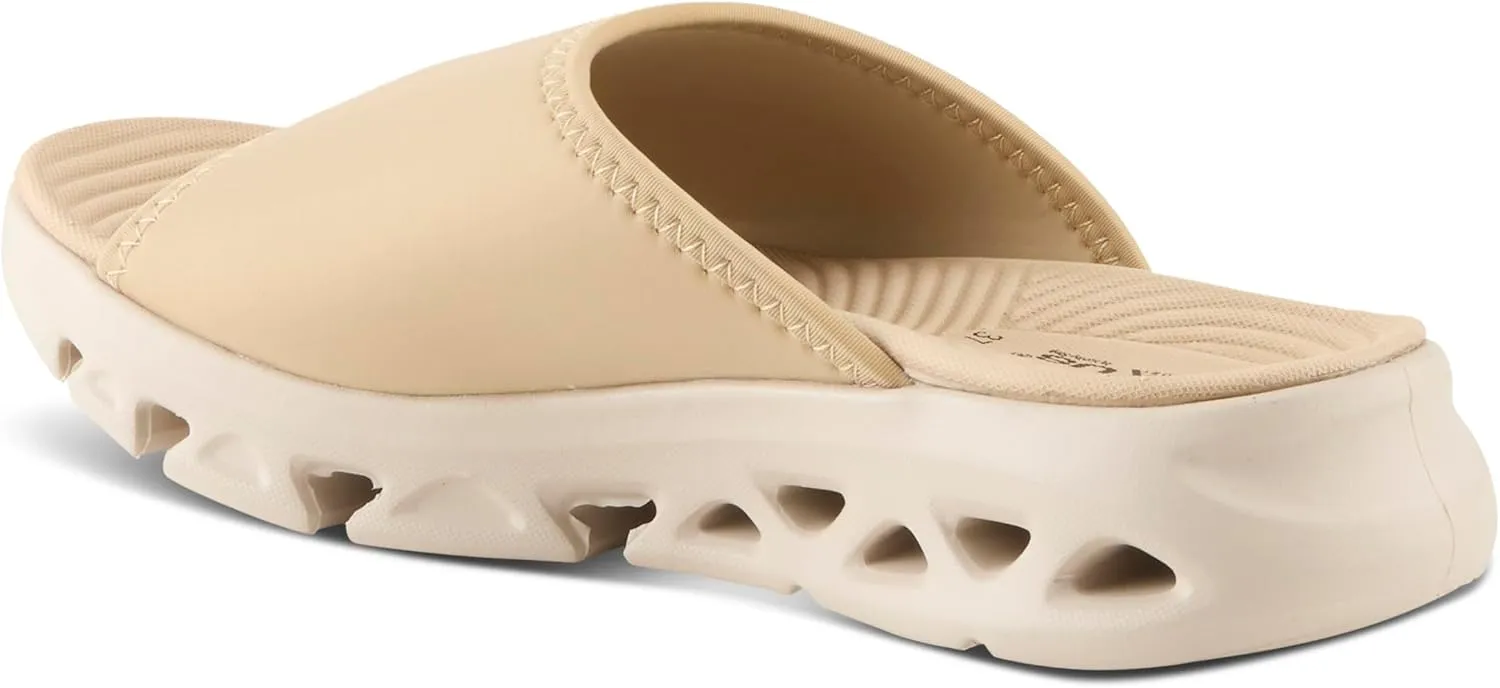 Flexus Women's HALEY Slides – Lycra Slip-On Sandals with Cushioned Footbed and Sporty EVA Outsole