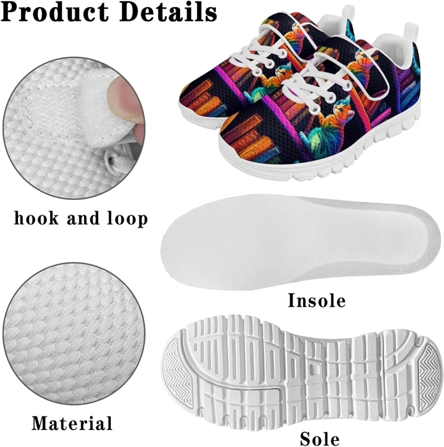 Forchrinse Tie Dye Ladybug Daisy Print Kids Sneakers for Boys Girls Ladybug Tennis Running Shoes for Little Kids Causal School Sport Sneakers Lightweight