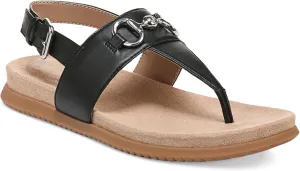 Giani Bernini Womens Black Cushioned Buckle Accent Cynthiaa Round Toe Wedge Buckle Thong Sandals Shoes 8.5 M