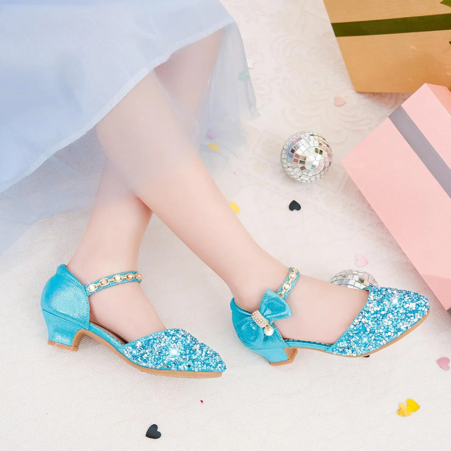 Girls Sandals Closed Toe Heels Wedding Party Girls Dress Shoes Toddler Little Big Kid