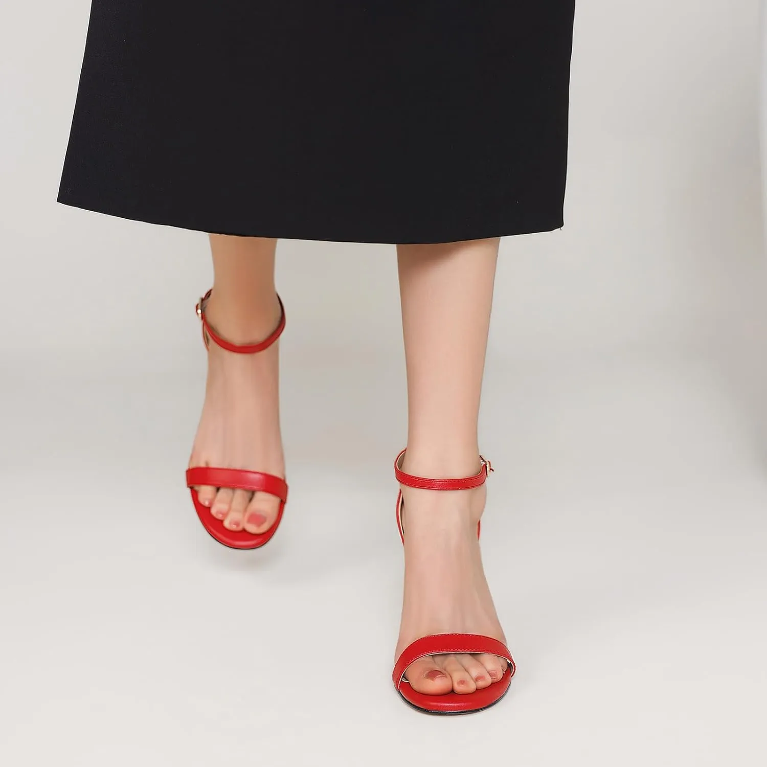Heels for Women Round Toe Heeled Sandals Chunky High Heels with Ankle Strap Heels for Women Dressy Block Heels