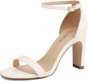 Heels for Women Round Toe Heeled Sandals Chunky High Heels with Ankle Strap Heels for Women Dressy Block Heels