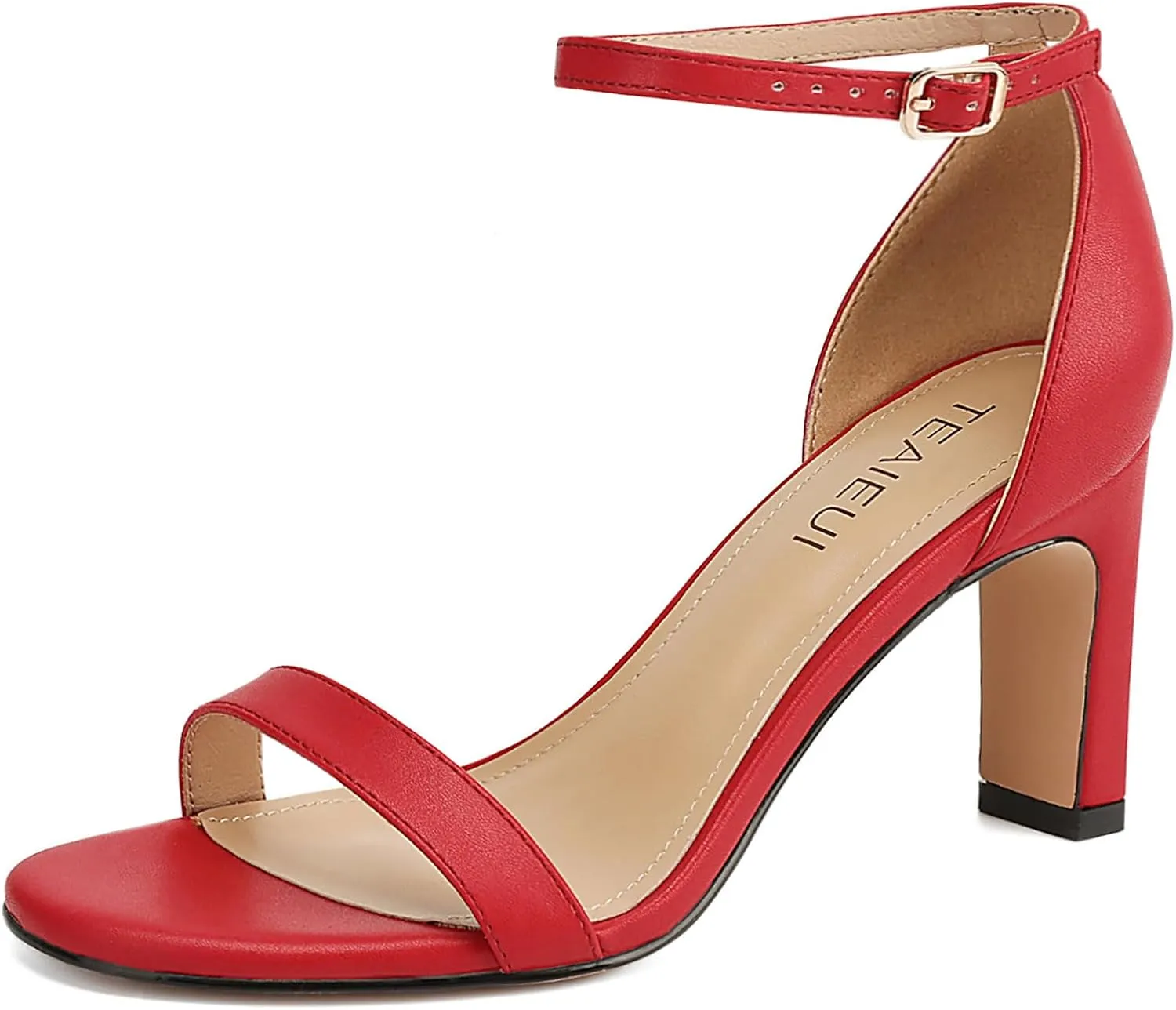 Heels for Women Round Toe Heeled Sandals Chunky High Heels with Ankle Strap Heels for Women Dressy Block Heels