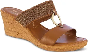 ITALIAN Shoemakers Womens Ligths Wedge Sandals 10 Brown