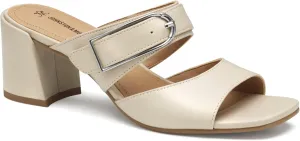 Johnston & Murphy Women’s Everly Buckle Slide Sandals, 2.5” Slip On Heels for Women, Women’s Heeled Sandals