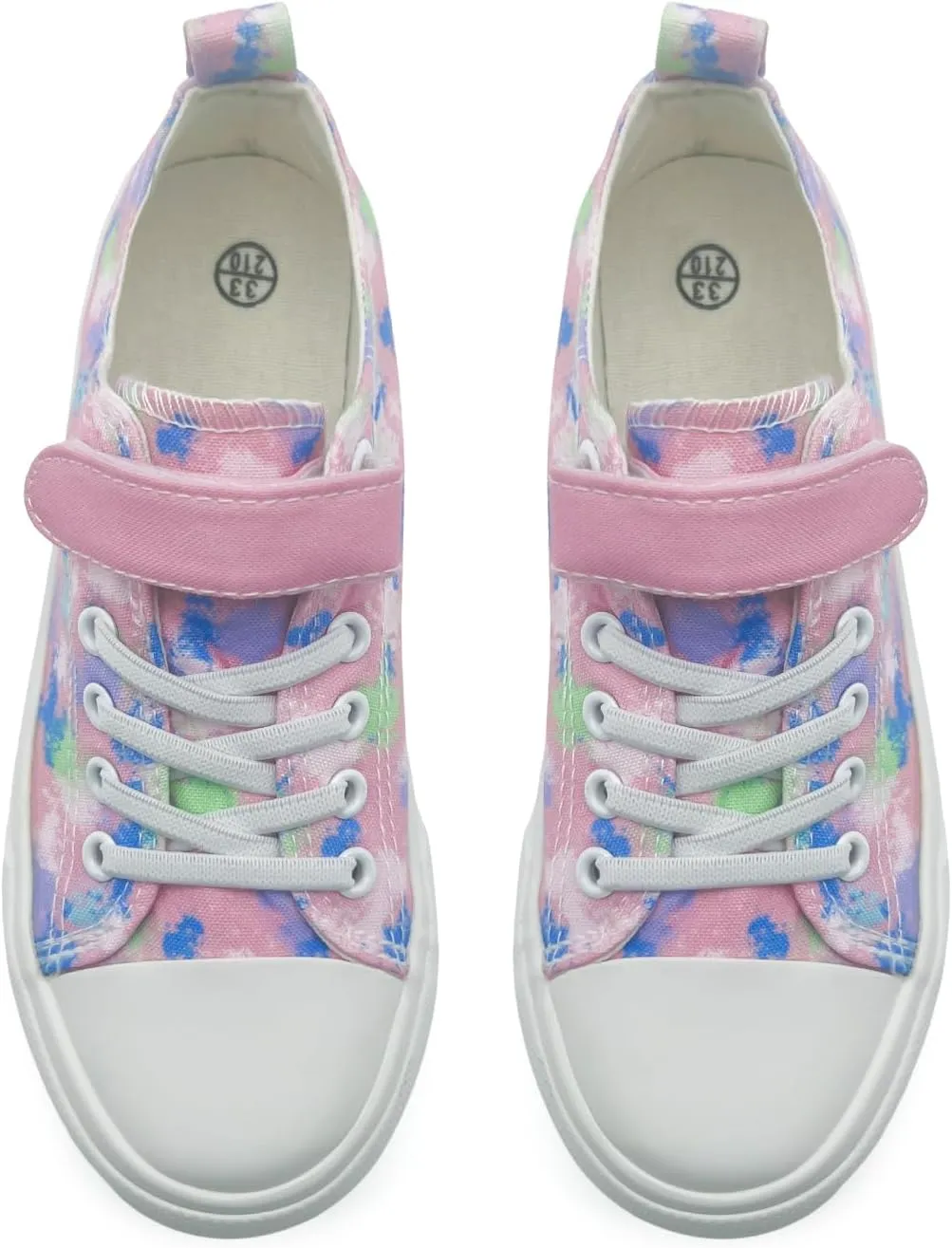 Kids Canvas Sneakers for Boys Girls Lace-up Canvas Shoes Low Top Toddler Walking Shoes Casual Lightweight Adjustable Strap Big Kid Running Sneakers