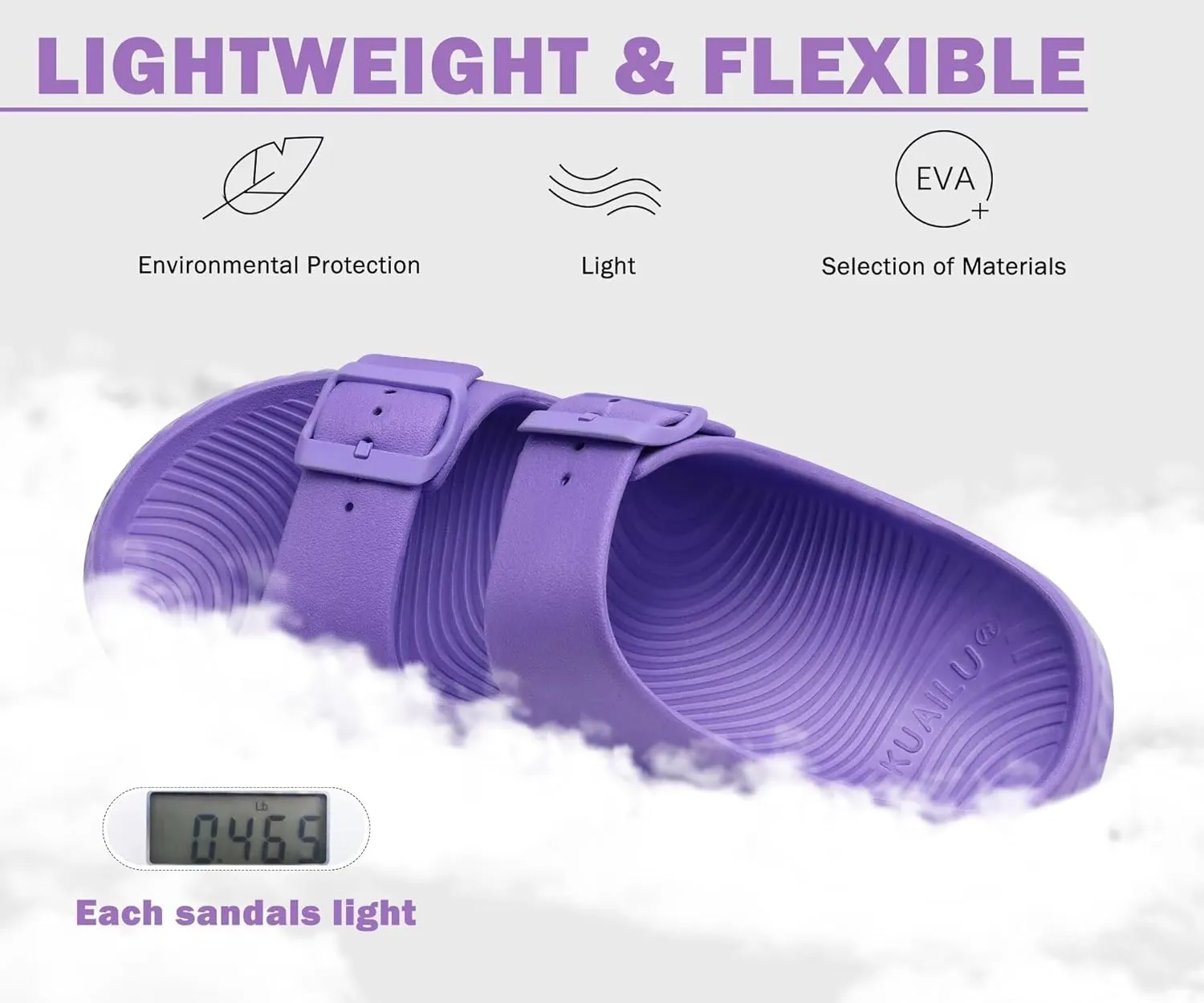 KuaiLu Womens Recovery Sandals With Comfortable Plantar Fasciitis Arch Support, Orthotic Adjustable Thick Cushion Sport Slides Reduces Stress on Feet, Joints & Back Post-Exercise