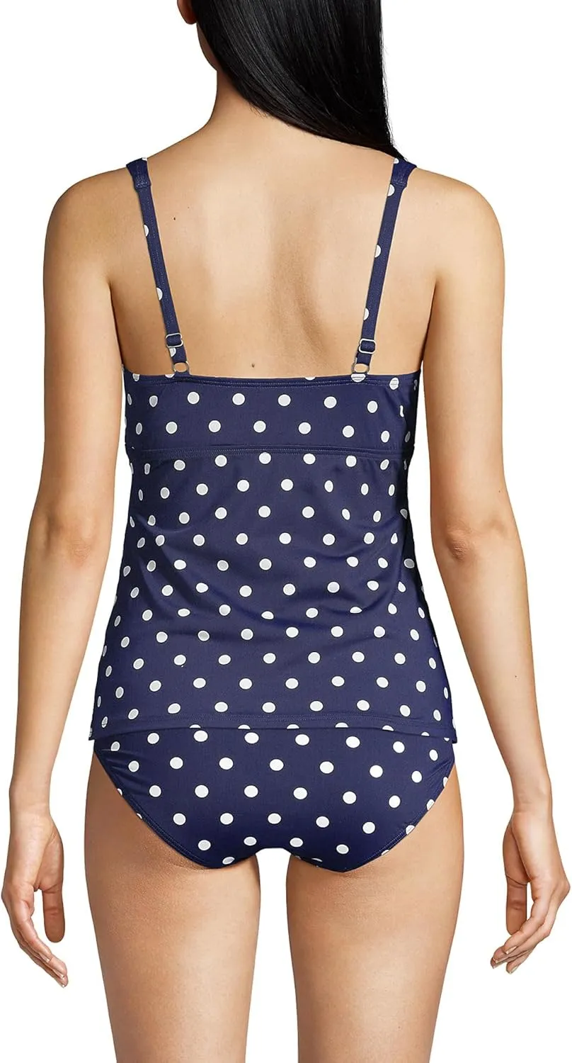 Lands' End Women's Wrap Underwire Tankini Top Swimsuit