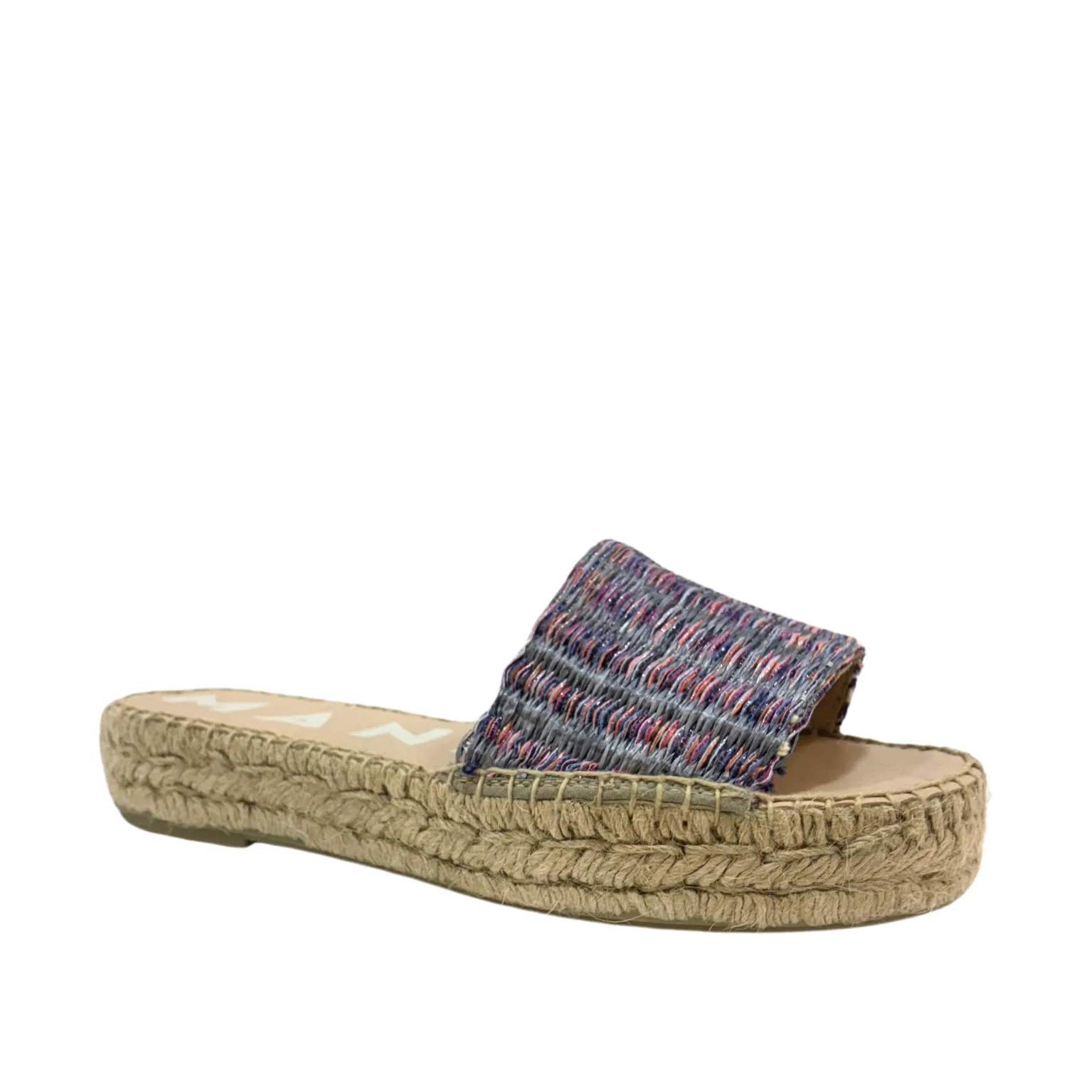 MANEBI RAFFIA STRIPES DOUBLE SOLE SANDALS