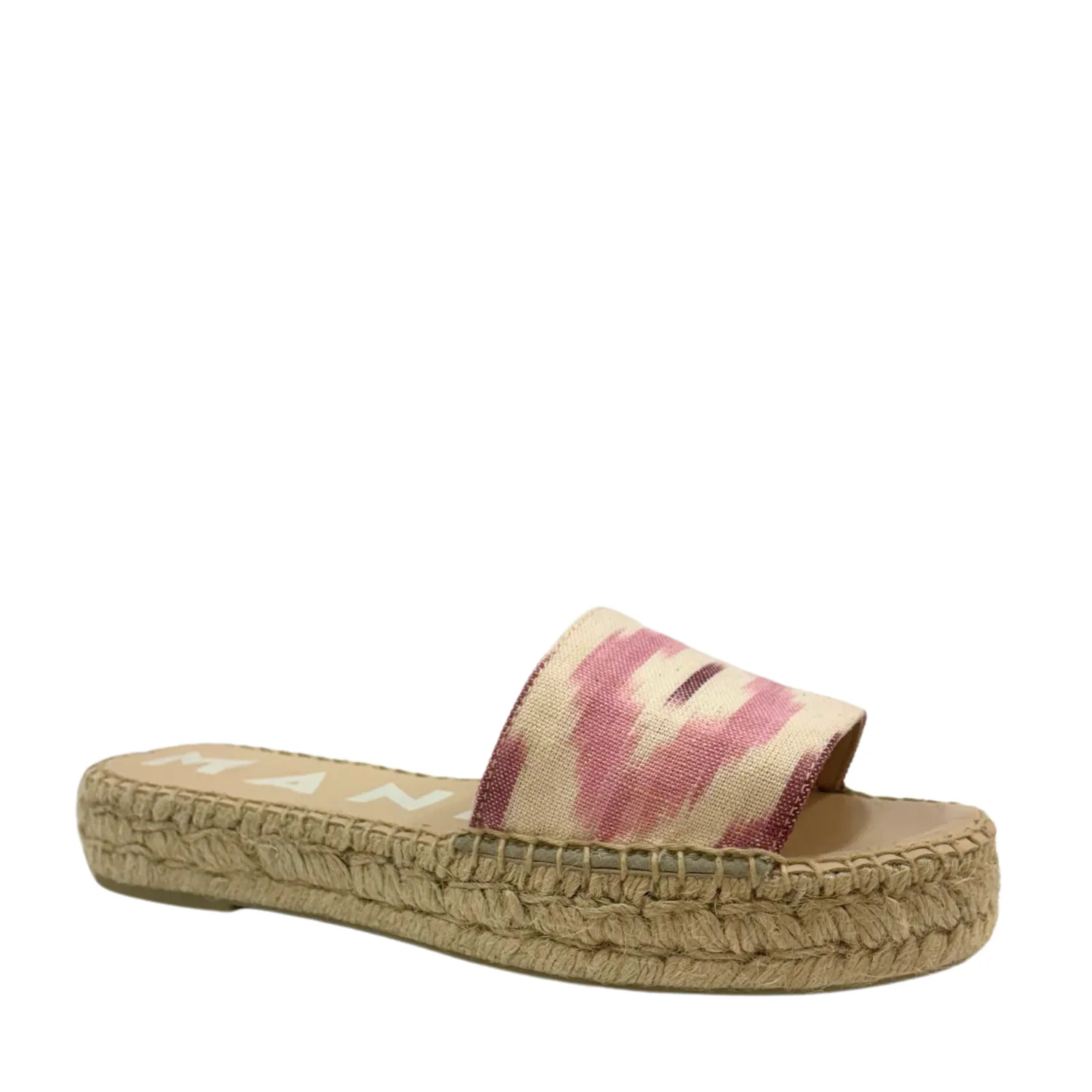 MANEBI RAFFIA STRIPES DOUBLE SOLE SANDALS