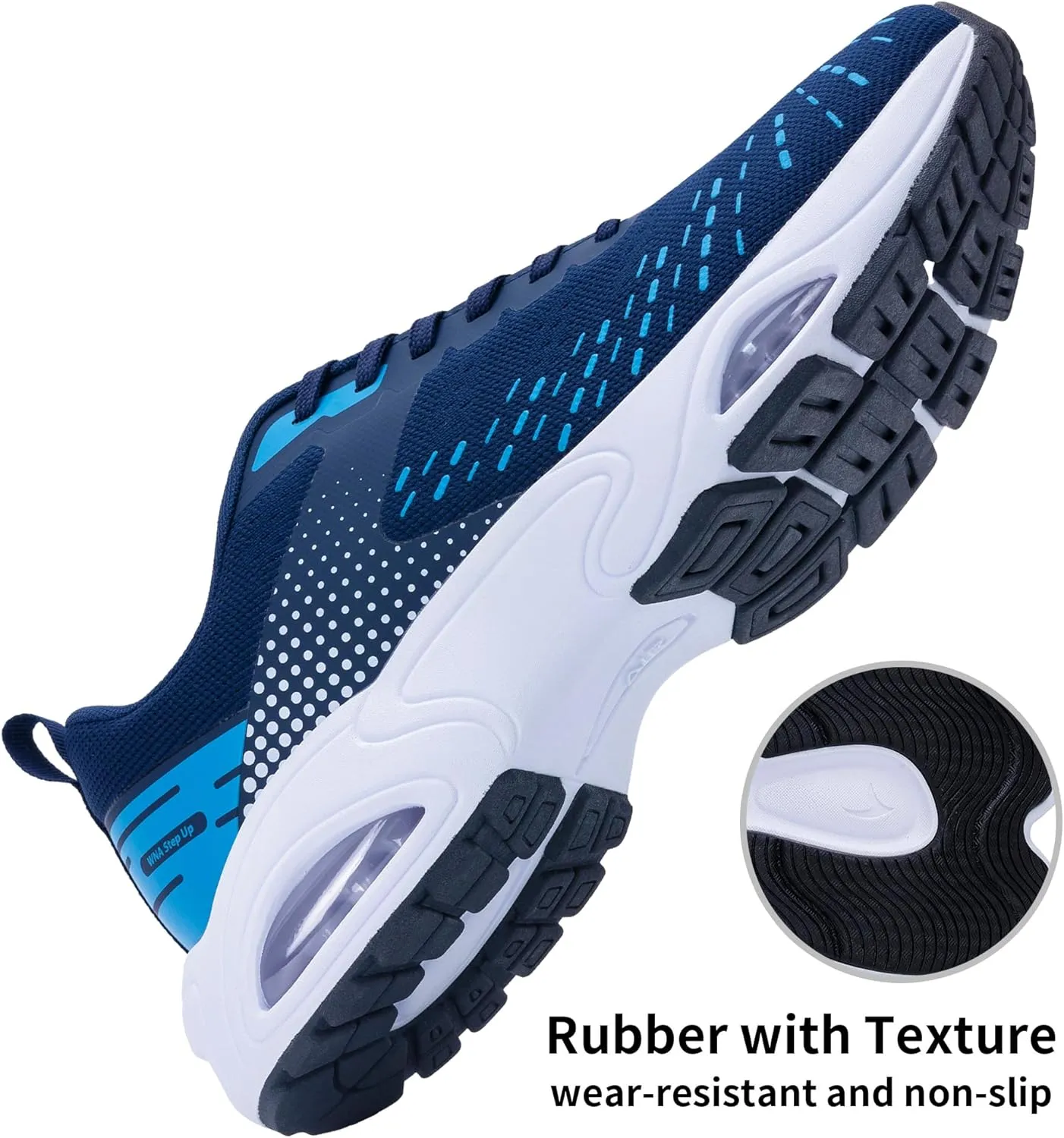 Men Running Shoes with Dual cushionings Breathable Lightweight Tennis Walking Sneakers Memory Foam Athletic Sport Shoes