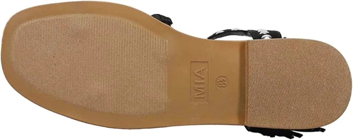 MIA Womens Kathalina Studded Gladiator Casual Sandals Casual - Black