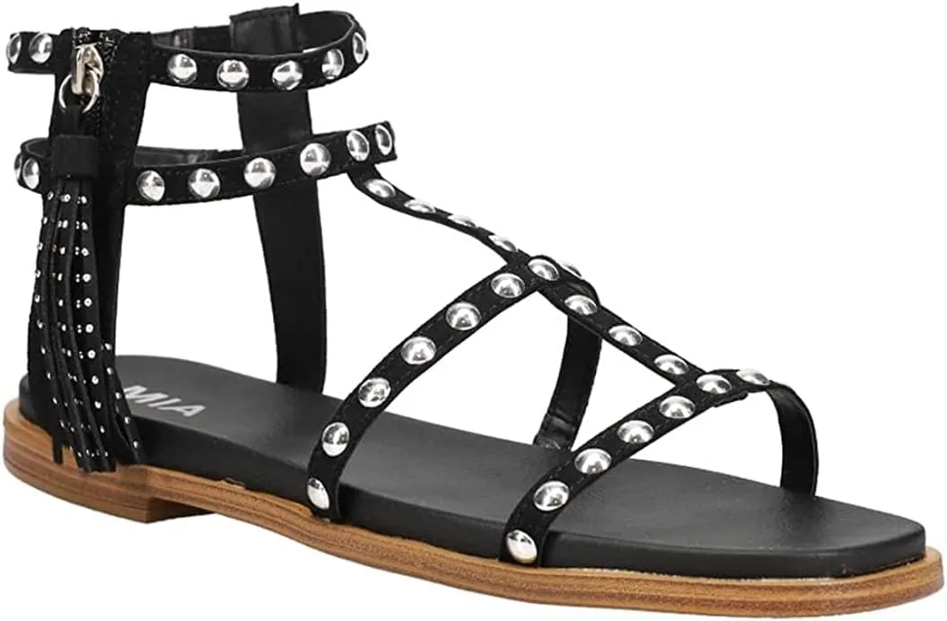 MIA Womens Kathalina Studded Gladiator Casual Sandals Casual - Black