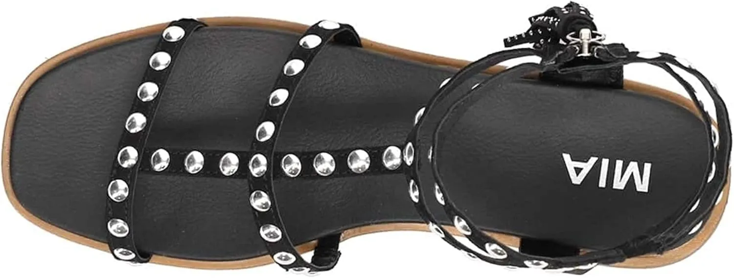 MIA Womens Kathalina Studded Gladiator Casual Sandals Casual - Black