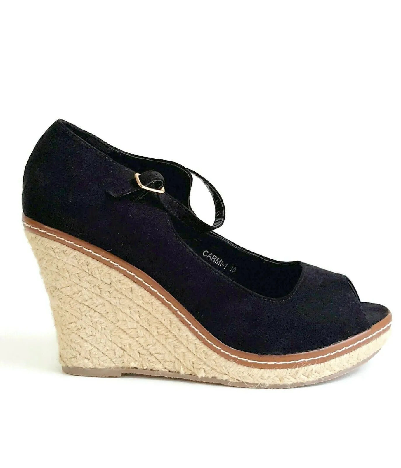New Modcloth "You Know the Espadrille Wedge in Black", Size 10, Originally $49.99