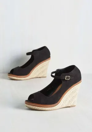 New Modcloth "You Know the Espadrille Wedge in Black", Size 10, Originally $49.99