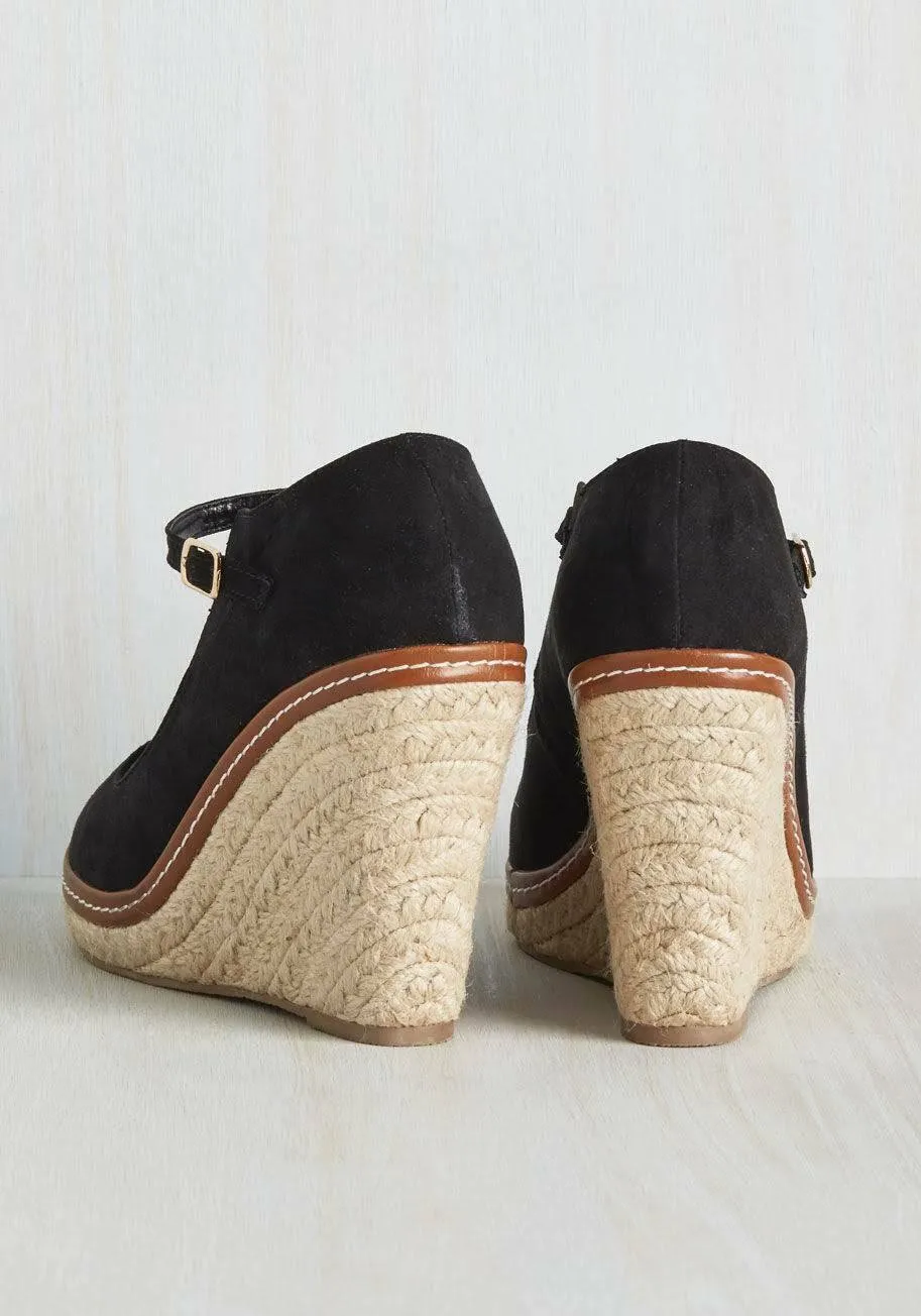 New Modcloth "You Know the Espadrille Wedge in Black", Size 10, Originally $49.99