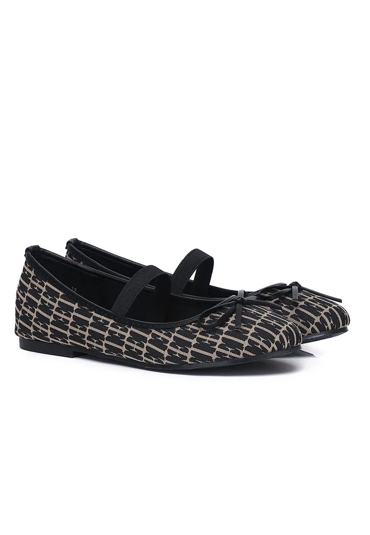 Patrice Comfy Fit Footbed Microfiber Leather Flats & Ballerina In Black