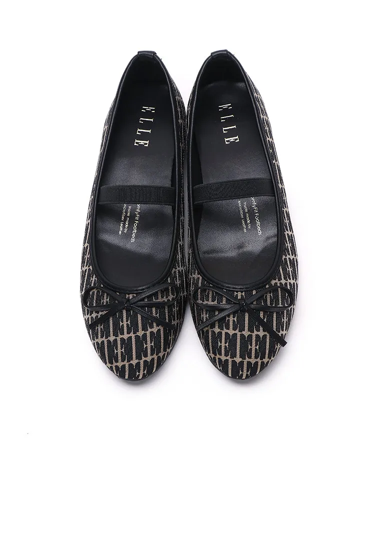 Patrice Comfy Fit Footbed Microfiber Leather Flats & Ballerina In Black