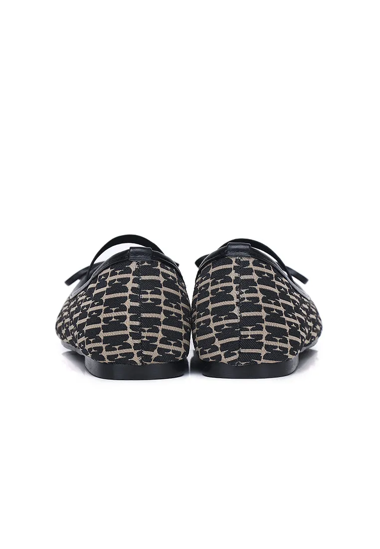 Patrice Comfy Fit Footbed Microfiber Leather Flats & Ballerina In Black