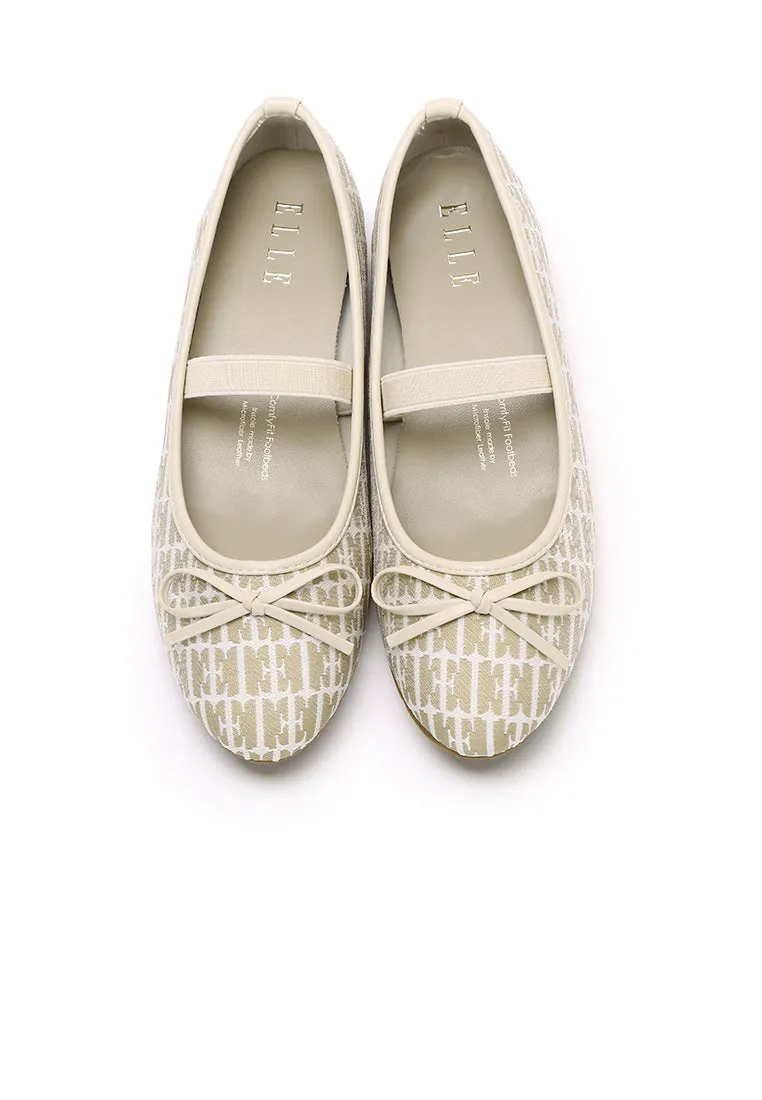 Patrice Comfy Fit Footbed Microfiber Leather Flats & Ballerina In Khaki