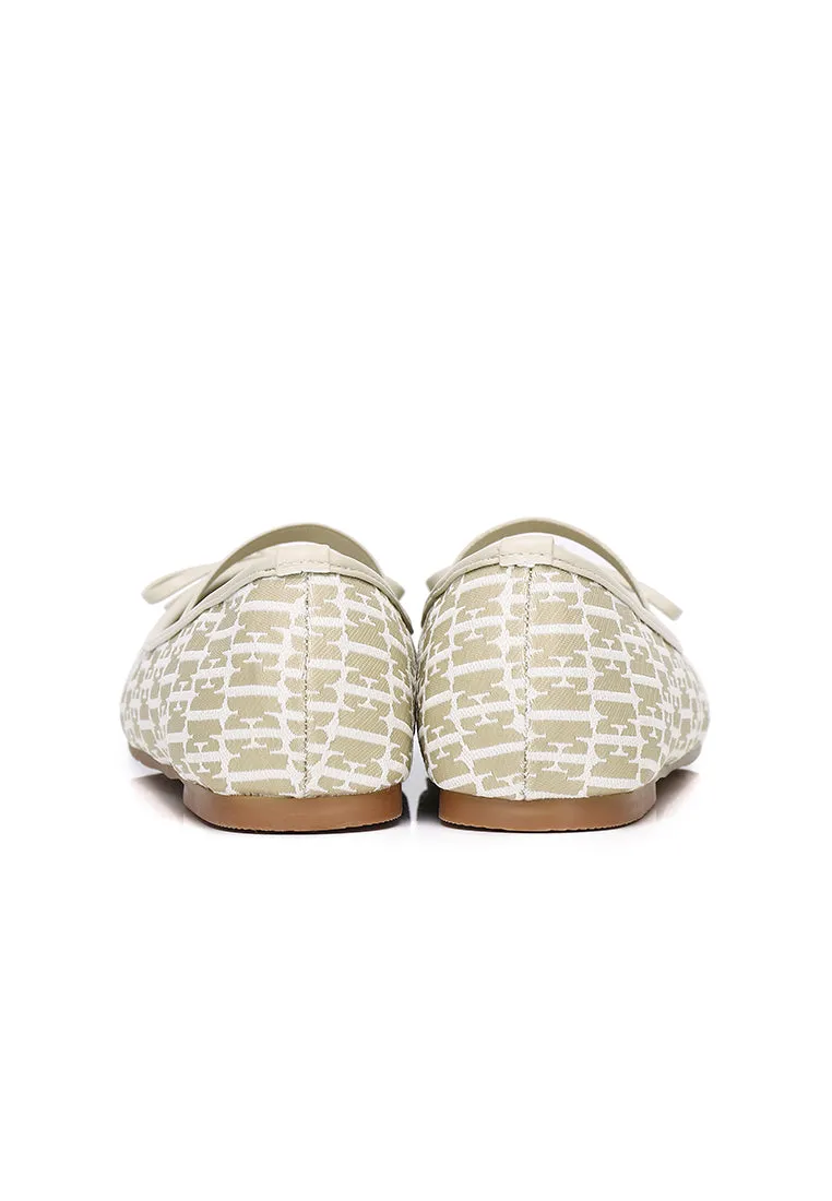 Patrice Comfy Fit Footbed Microfiber Leather Flats & Ballerina In Khaki