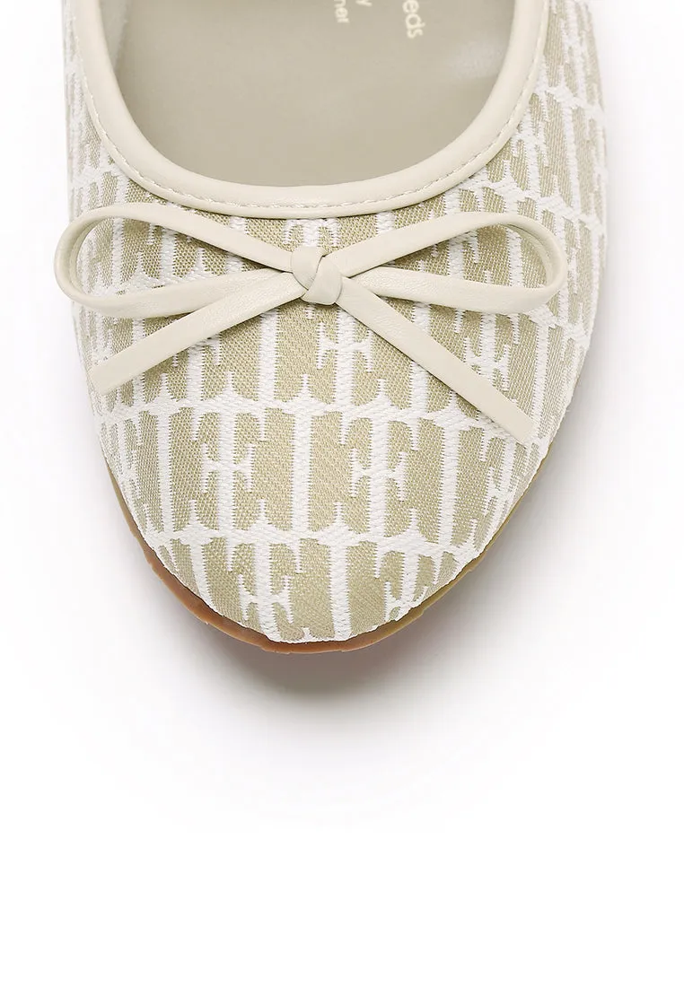 Patrice Comfy Fit Footbed Microfiber Leather Flats & Ballerina In Khaki