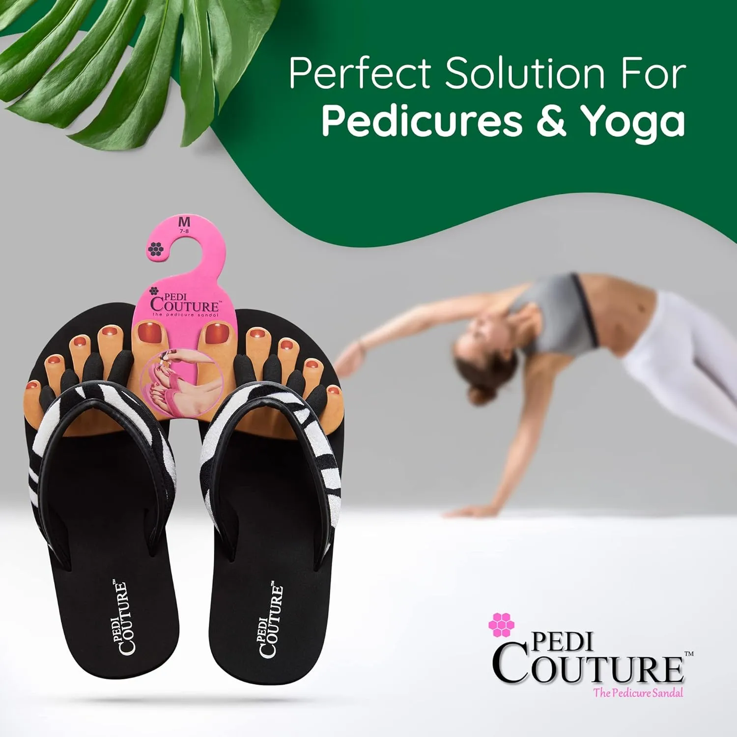 Pedicure Sandals with Built In Toe Separators for Women - Comfortable Spa Style Flip Flops for Home, Salon, Yoga & Gym Use