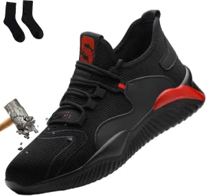 Prestivos Work Shoes for Men Women: Anti-Slip, Steel Toe, Comfortable, All-Day Use, Unisex, Adult, US Size, Black
