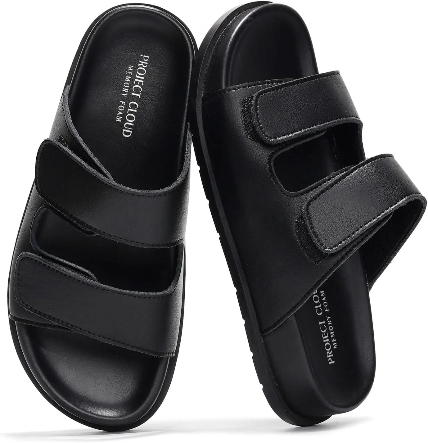 Project Cloud Platform Summer Sandals for Women 2025 - Comfortable and Adjustable Straps Summer Slides with Memory Foam Insole - Non-Slip Casual Womens Sandals