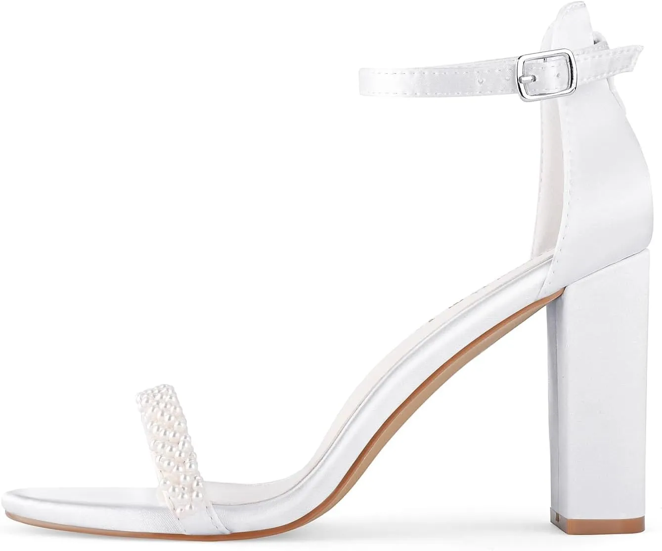 Shoe'N Tale Strappy Heels for Women Chunky Block High Ankle Buckle Heeled Sandals
