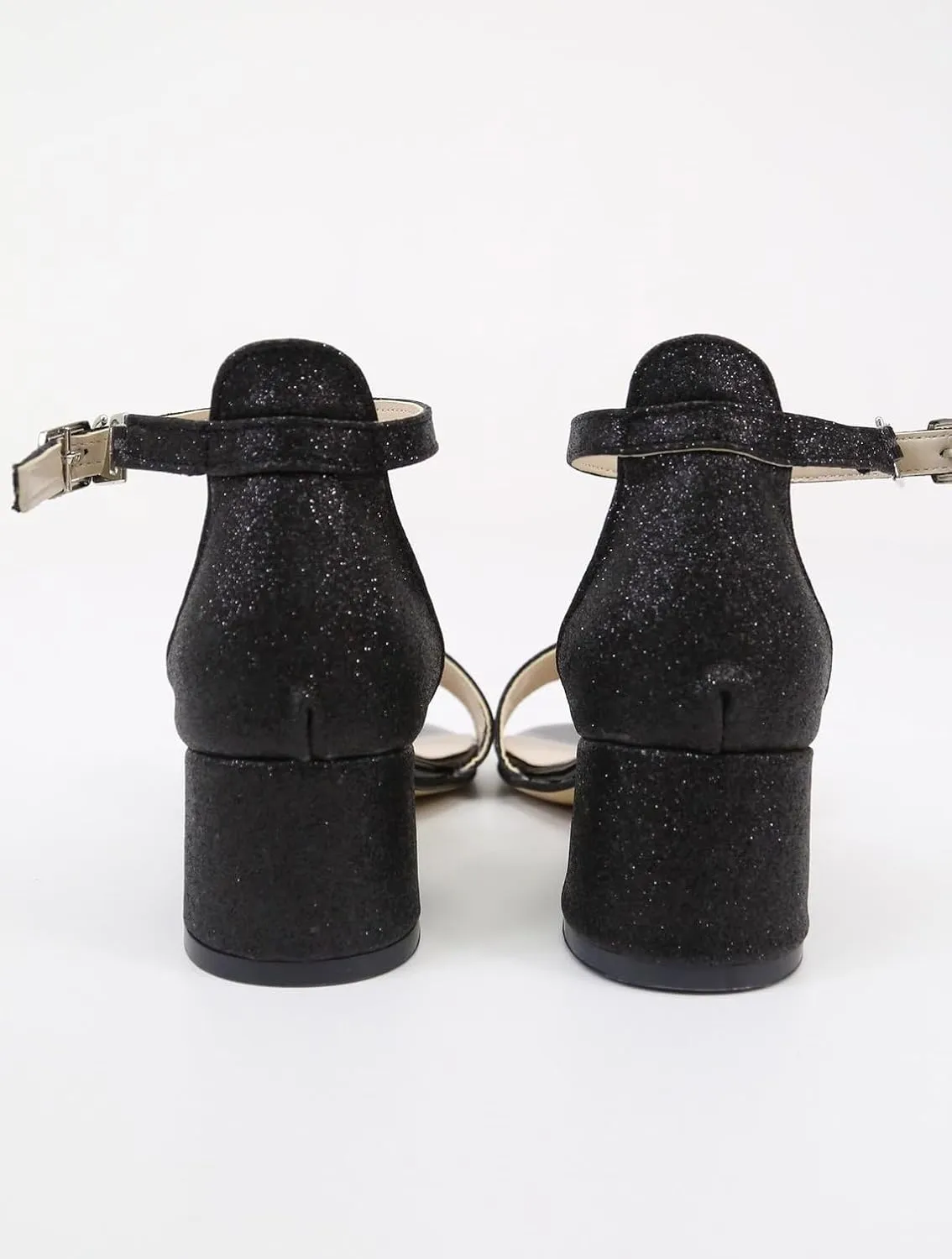 SIRRI Girls Ankle-Strap Shoes, Block Heels Sandals with Glitter for Special Occasion