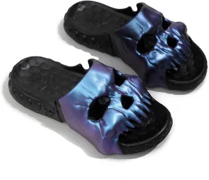 Skull Slides Slippers for Women Men Thick Sole Pillow Slippers Cushioned Shower Sandals Non Slip Halloween Shoes
