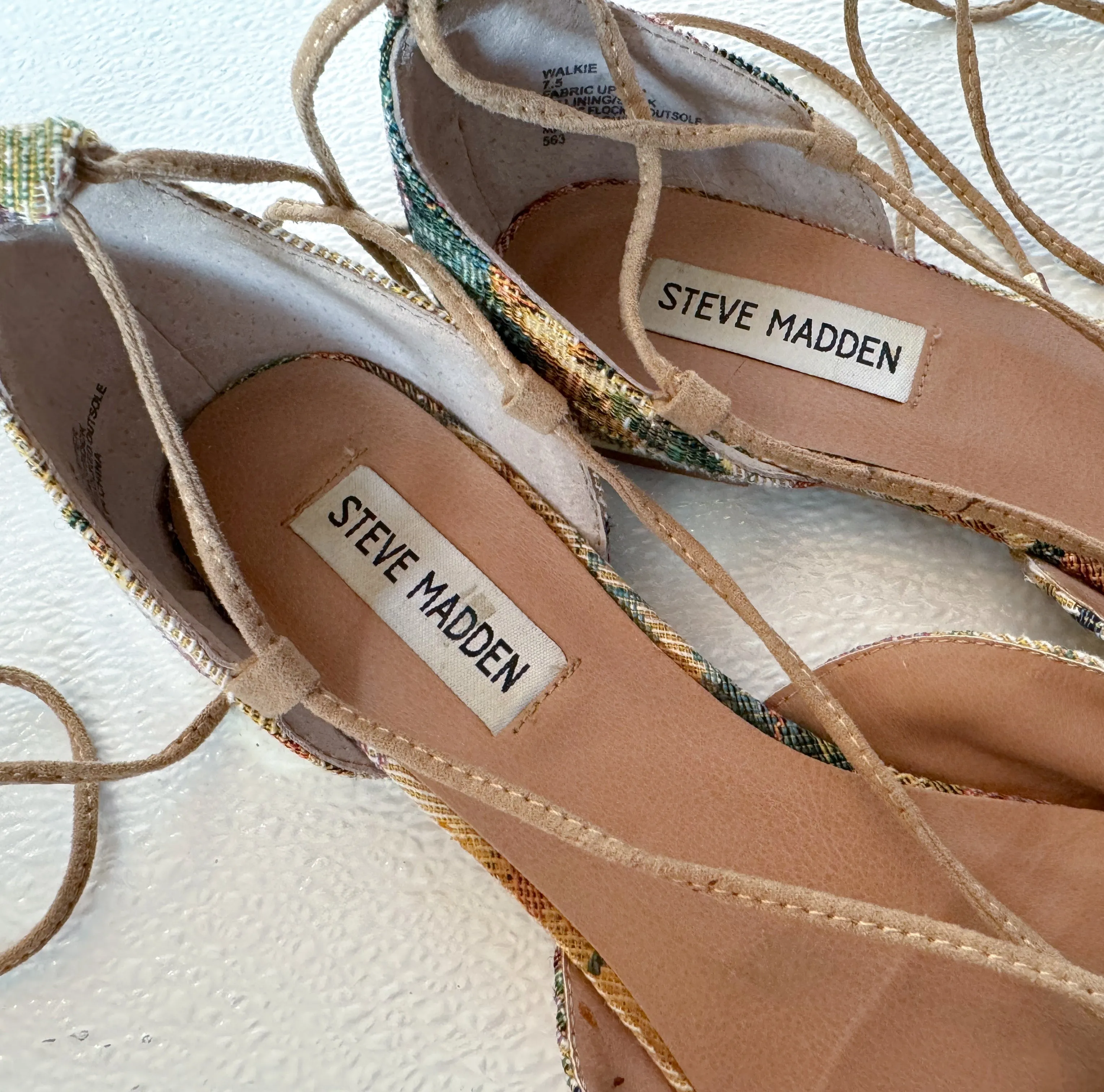 Steve Madden Floral Tapestry Lace-Up Flats